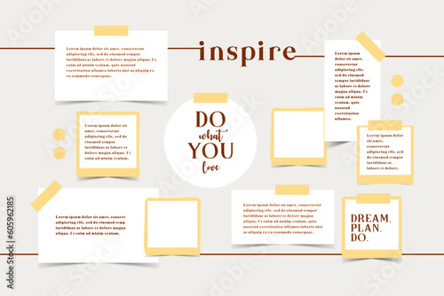 Vector photo collage template moodboard pictures grids vector illustration