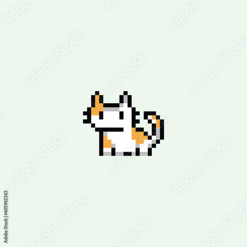 this is a cat in pixel art with colorful color,this item good for presentations,stickers, icons, t shirt design,game asset,logo and project.