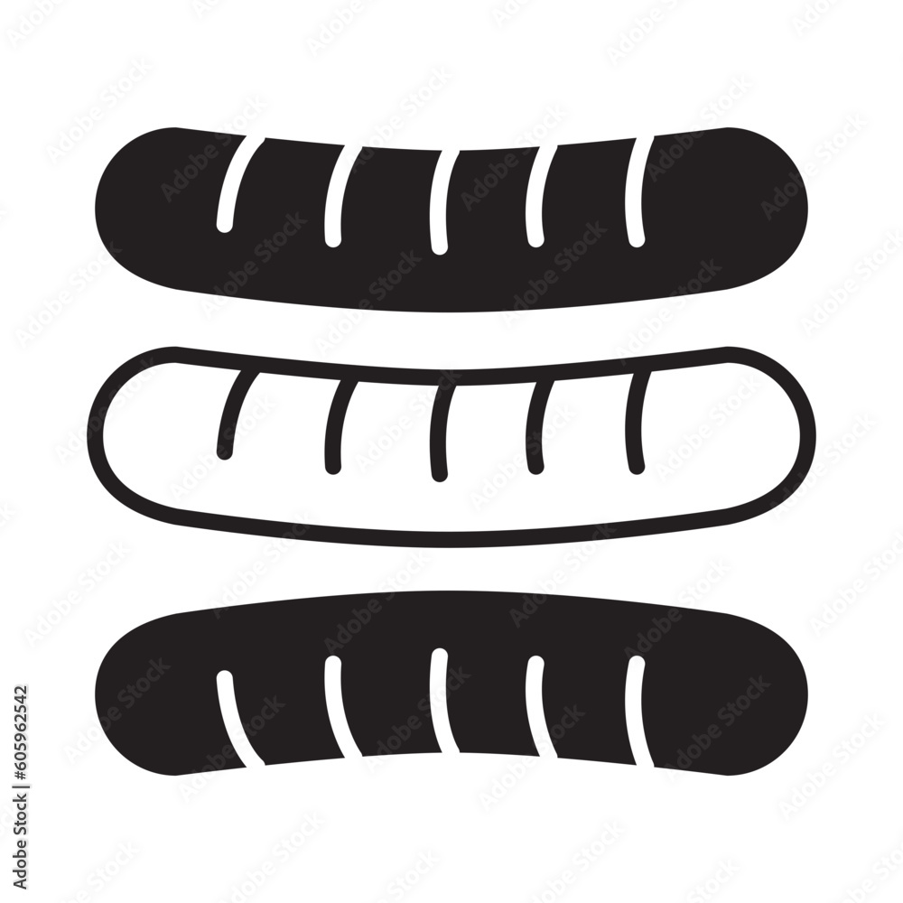 Solid Line SAUSAGE design vector icon design vector line icon svg