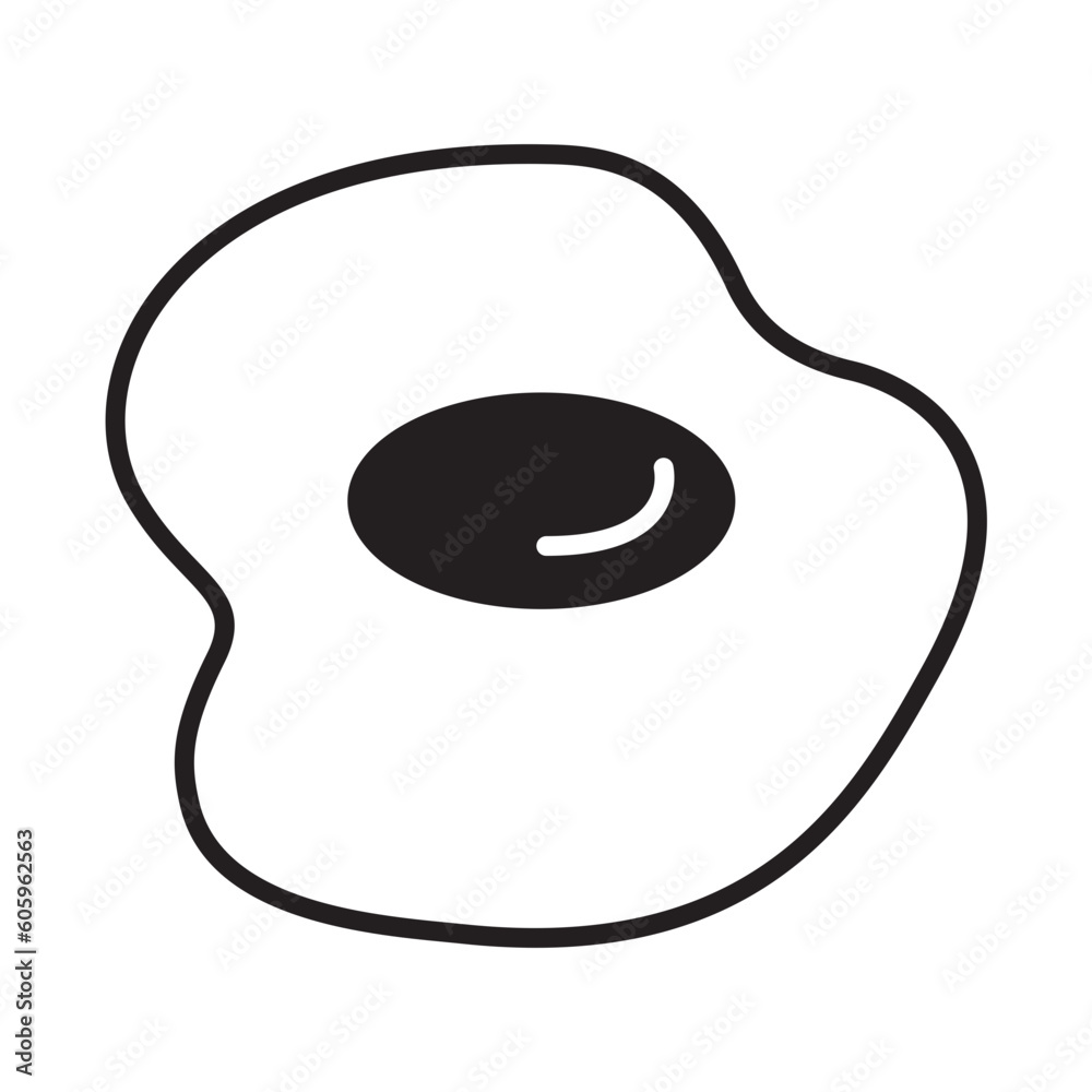 Solid Line SUNNYSIDE EGG design vector icon design vector line icon svg Solid Line SUNNYSIDE EGG design vector icon design vector line icon svg
