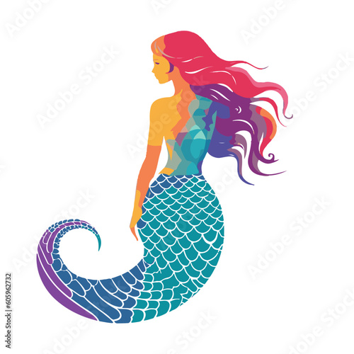 beautiful mermaid illustration for your design