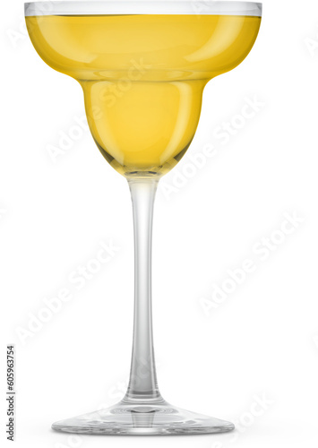 Margarita Cocktail Drink Glass Pineapple Style With Liquid 3D Rendering