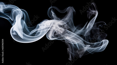黒背景に漂う煙 Generative AI