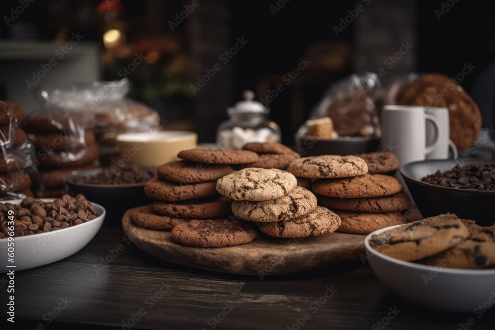 coffee shop offering variety of cookies, biscotti and coffee, created with generative ai coffee shop offering variety of cookies, biscotti and coffee, created with generative ai