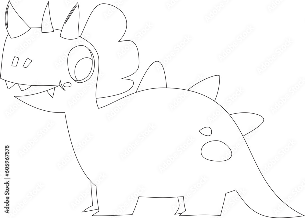 Fototapeta premium Cartoon Dinosaur Vector Graphic