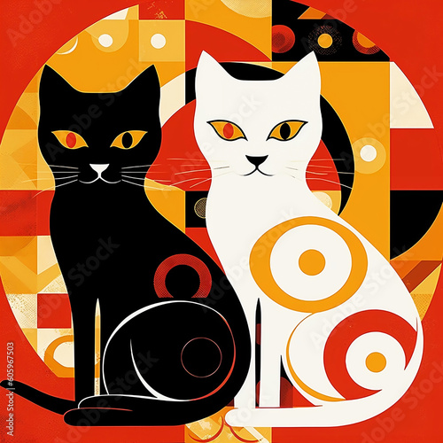 black and white cat
