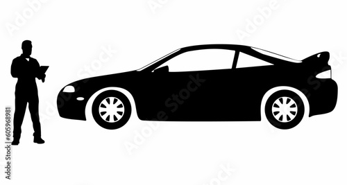 Car repair silhouette vector icon.