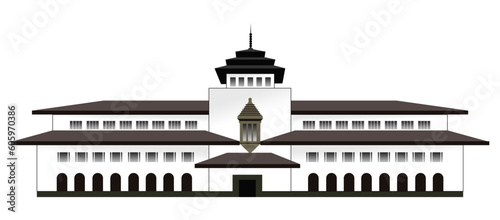 vector icon  sate building bandung city indonesia