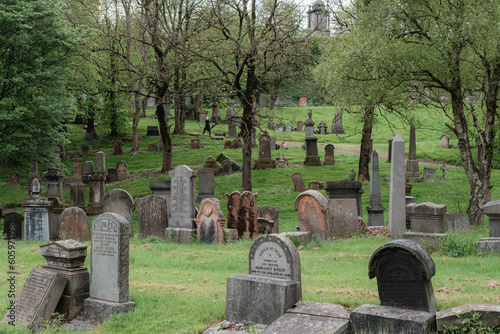 Graves in the Glasgow Necropolis, Scotland