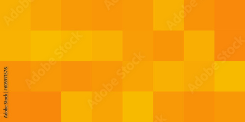 Abstract Tiled Surface Pattern, Squares Colored in Random Shades of Orange and Brown - Wide Scale Geometric Mosaic Texture - Generative Art, Vector Background Design