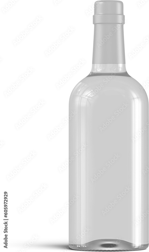Rum Vodka Bottle With Liquid 3D Rendering Rum Vodka Bottle With Liquid 3D Rendering