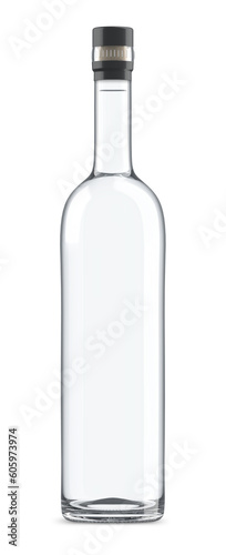 Rum Vodka Wodka Bottle With Liquid 3D Rendering
