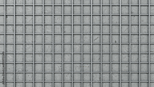 Rebar mesh on a concrete background. 3d rendering