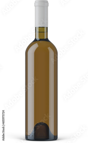 Wallpaper Mural Brown Glass Wine Bottle With Liquid 3D Rendering Torontodigital.ca