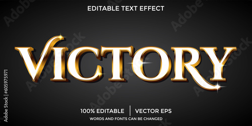 victory editable 3d gold text effect