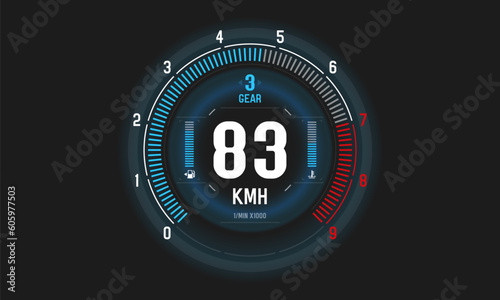 Modern car dasboard. Vector template for your design.