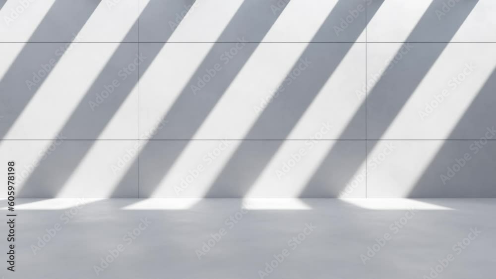 3d rendering of abstract concrete wall structure with shadow.