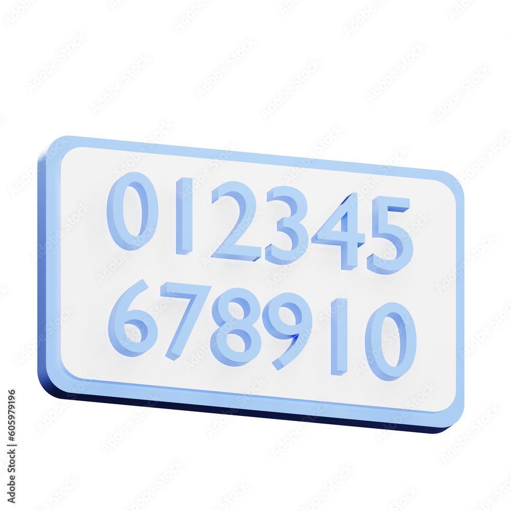 3d render number board illustration 3d render number board illustration