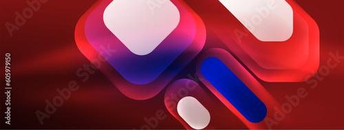 Glowing neon geometric elements abstract background. Neon light or laser show, electric impulse, power lines, techno quantum energy impulse, magic glowing dynamic lines