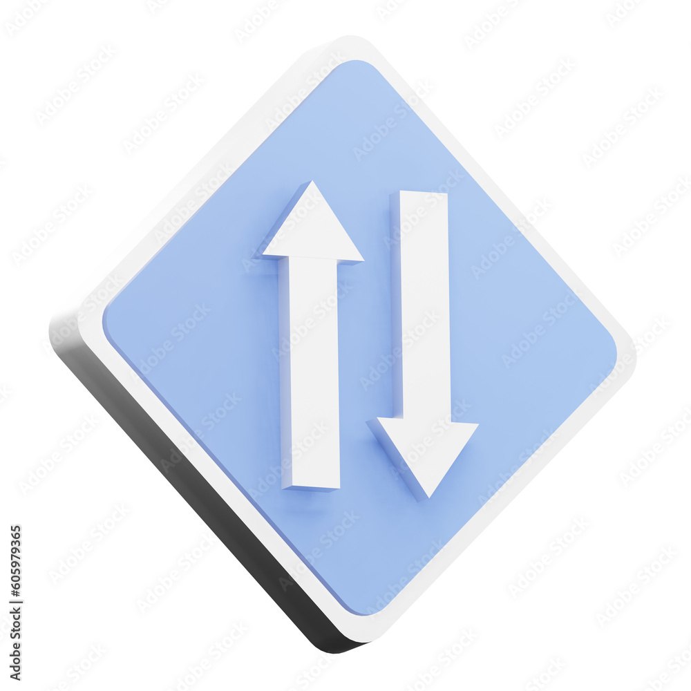 3d render two way illustration for getting to know traffic signs 3d render two way illustration for getting to know traffic signs
