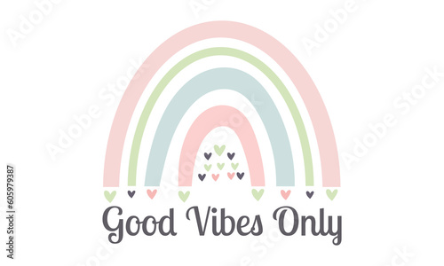 good vibes only Boho Rainbow T-shirt.