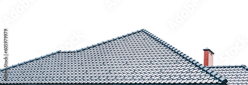 View of the roof of a new small residential building