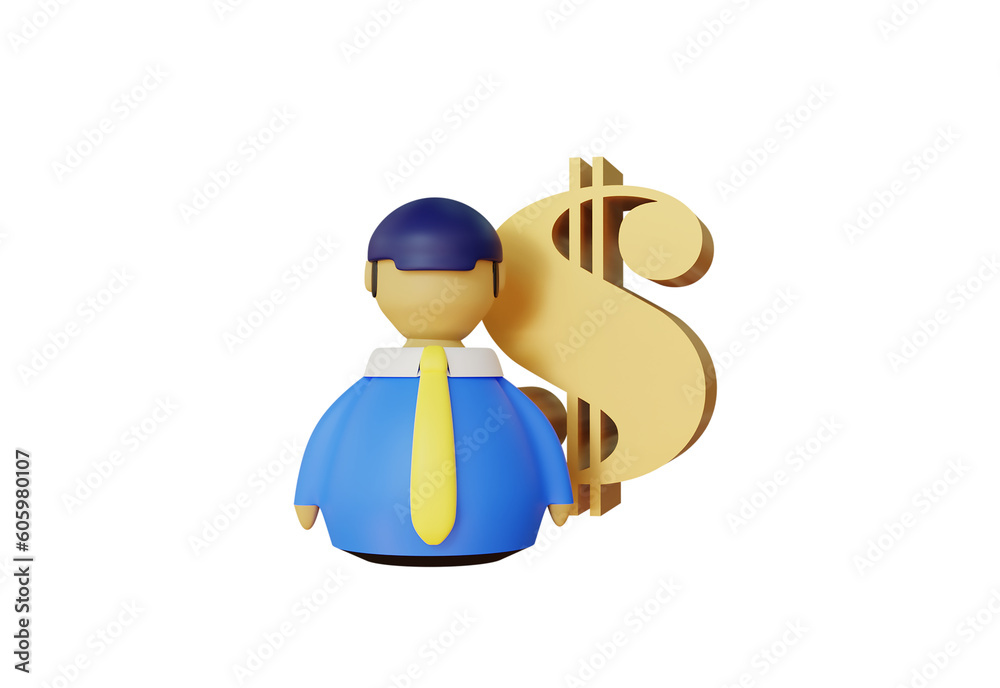 Worker icon with dollar symbol Worker icon with dollar symbol