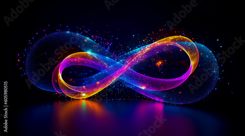 Colorful infinity shape background. infinity symbol. design for advertisement. Generative AI