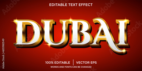 luxury UNITED ARAB EMIRATES DUBAI 3d editable text effect