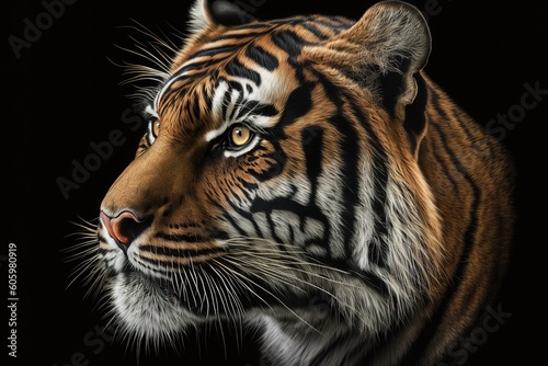 Head of sumateran tiger, hyperrealism, photorealism, photorealistic © abstract Art