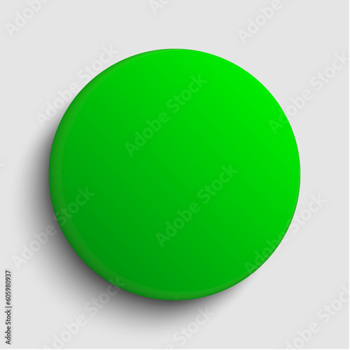 Badge button on background, glass green circle