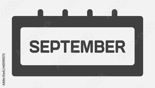 Vector template icon page calendar month September