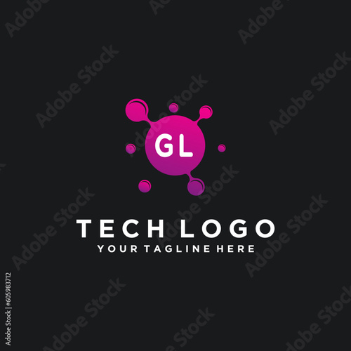 GL initials bubble logo template vector illustration stock image