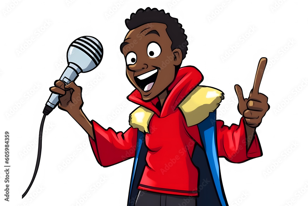 Cartoon style guy rapper. Neural network AI generated art Generative AI ...