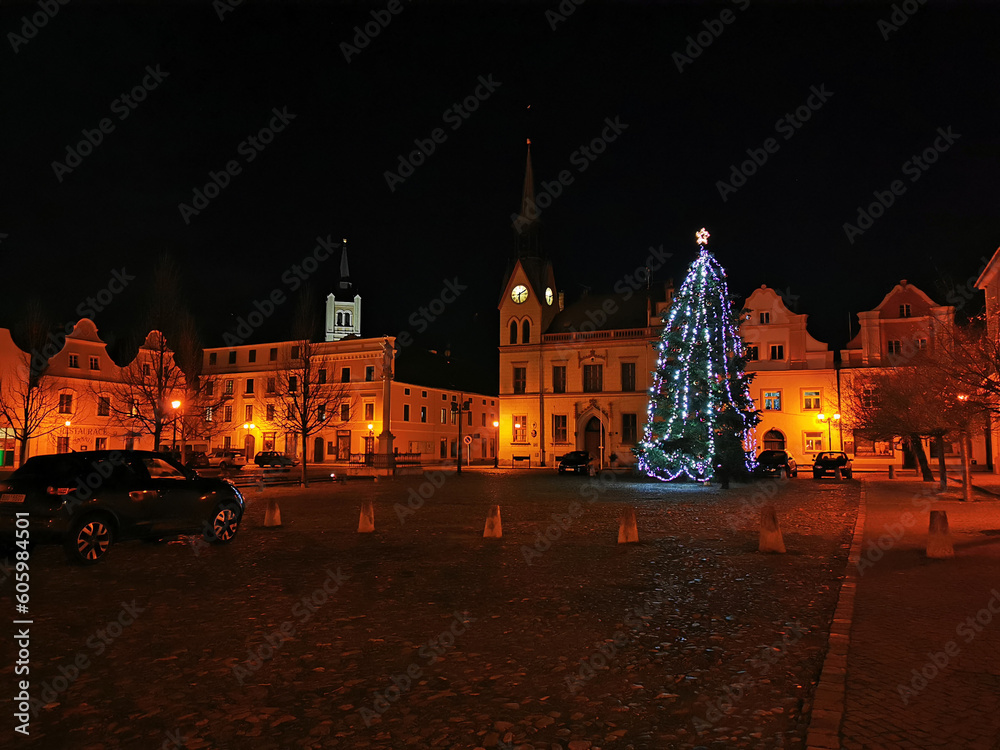 Vidnava city in the Christmas night
