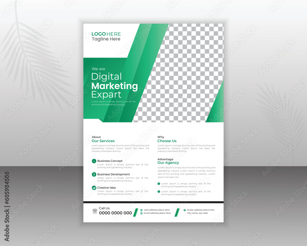 Corporate Flyer Design Template For Your Business With Abstract Shapes Corporate Flyer Design Template For Your Business With Abstract Shapes