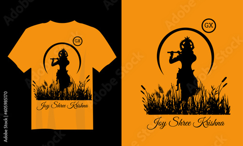 Shree krishna t shirt design simple and eye caching design template vector file 