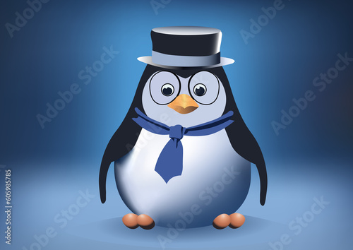 penguin with hat cartoon