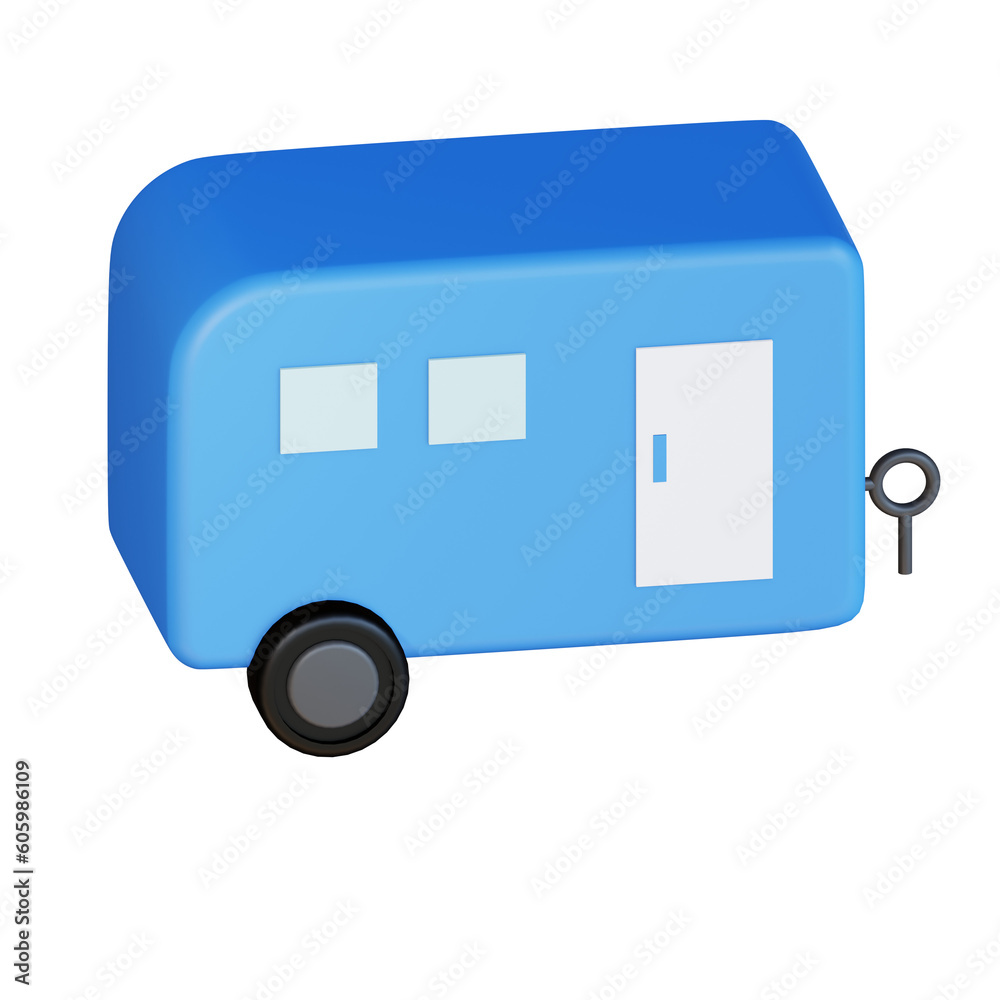 3d icon caravan isolated on transparent background 3d icon caravan isolated on transparent background