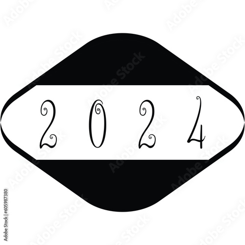  Happy new year 2024 logo design.Design template Celebration typography poster, banner or greeting card for happy new year.