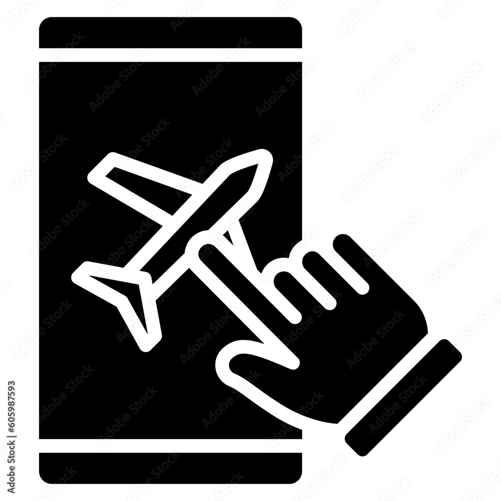 airplane app development, public transportation vector icons for web design, app, banner, flyer and digital marketing.