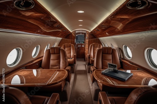 interior of a private jet © Michal Sarna