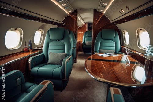 interior of a private jet