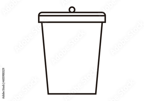 Icono negro de cubo de basura en fondo blanco