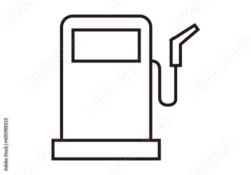 Icono negro de surtidor de gasolina en fondo blanco.