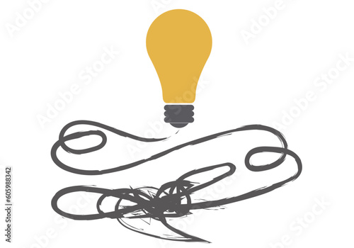 Metáfora de bombilla y cable representando problemas de salud mental con claridad mental.