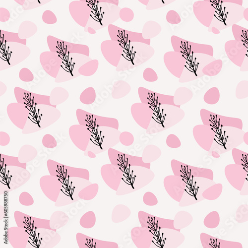  seamless floral pattern, trend minimalism print, for gift warp, card, textille