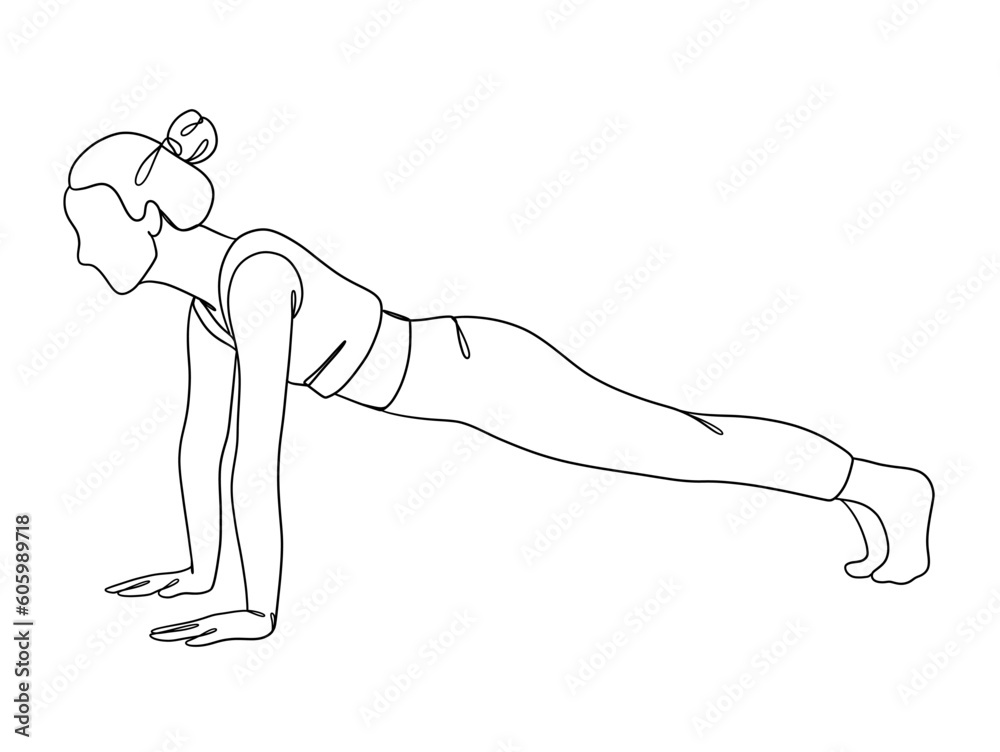 Continuous one line drawing of yoga woman poses. Vector illustration. Continuous one line drawing of yoga woman poses. Vector illustration.