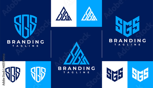Modern security shield letter SGS logo design