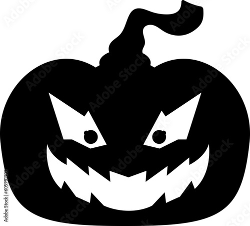 spooky horror evil ghost pumpkin halloween decoration element black silhouette